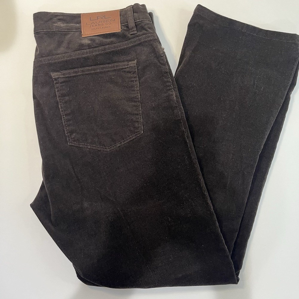 VTG 90s Polo Ralph Lauren Jeans Corduroy Bootcut Pants Brown 14 Western Casual